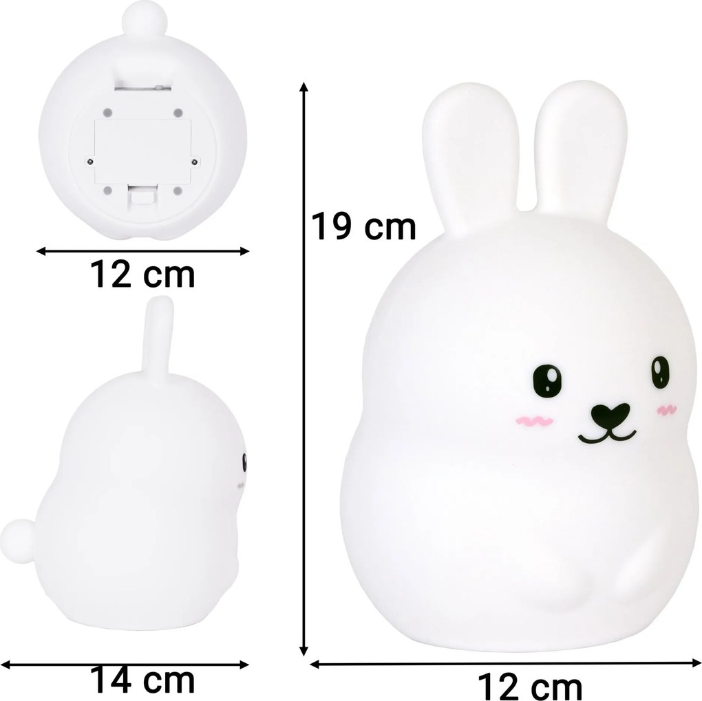 Nočná LED lampička s diaľkovým ovládačom ZAJAČIK
