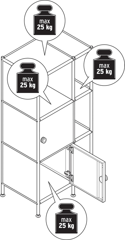 Kovový regál »CN3 Kids« s 2 dvierkami, pistáciový