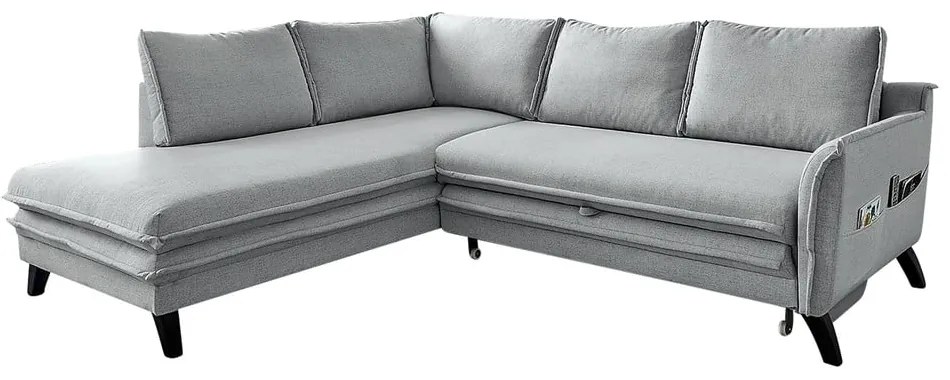 Svetlosivá rozkladacia rohová pohovka Miuform Charming Charlie L, ľavý roh