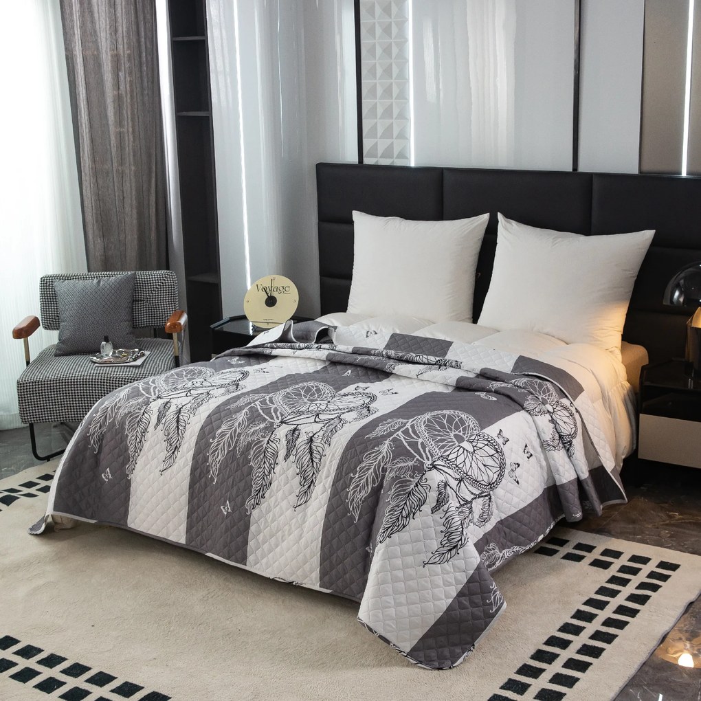 Prehoz na posteľ TIRSO sivo-biely Rozmer: 170 x 210 cm