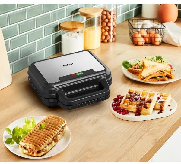 Tefal - Hriankovač ULTRA COMPACT 3v1 700W/230V čierna/chróm