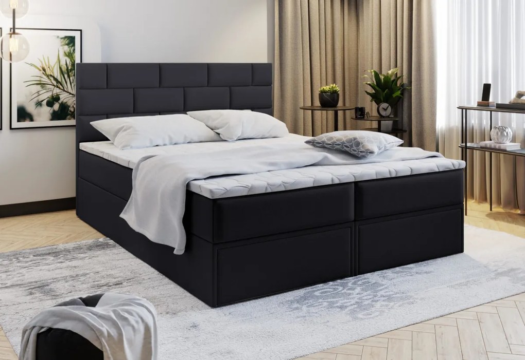 Čalúnená posteľ boxspring MARINOS, 160x200, fialová