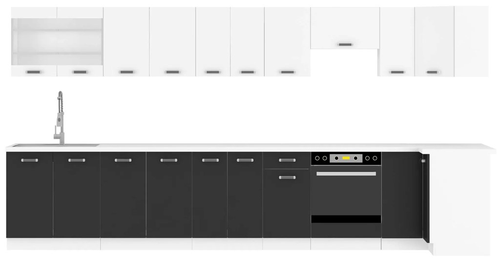 Dolná kuchynská skrinka Oran 60 D 2F ZB (biela + čierna). Vlastná spoľahlivá doprava až k Vám domov. 1033033