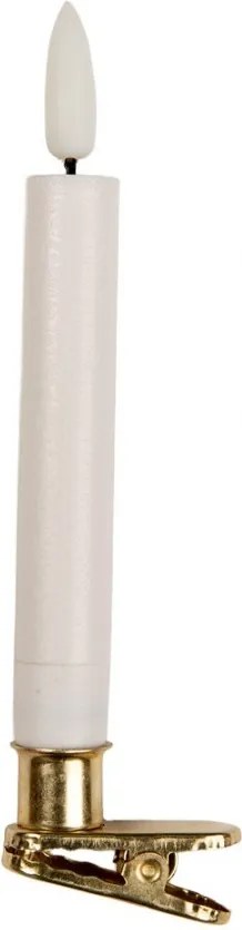 Set 10ks bielych úzkych sviečok s klipom Led Candle - Ø 2*14 cm / 10*AAA