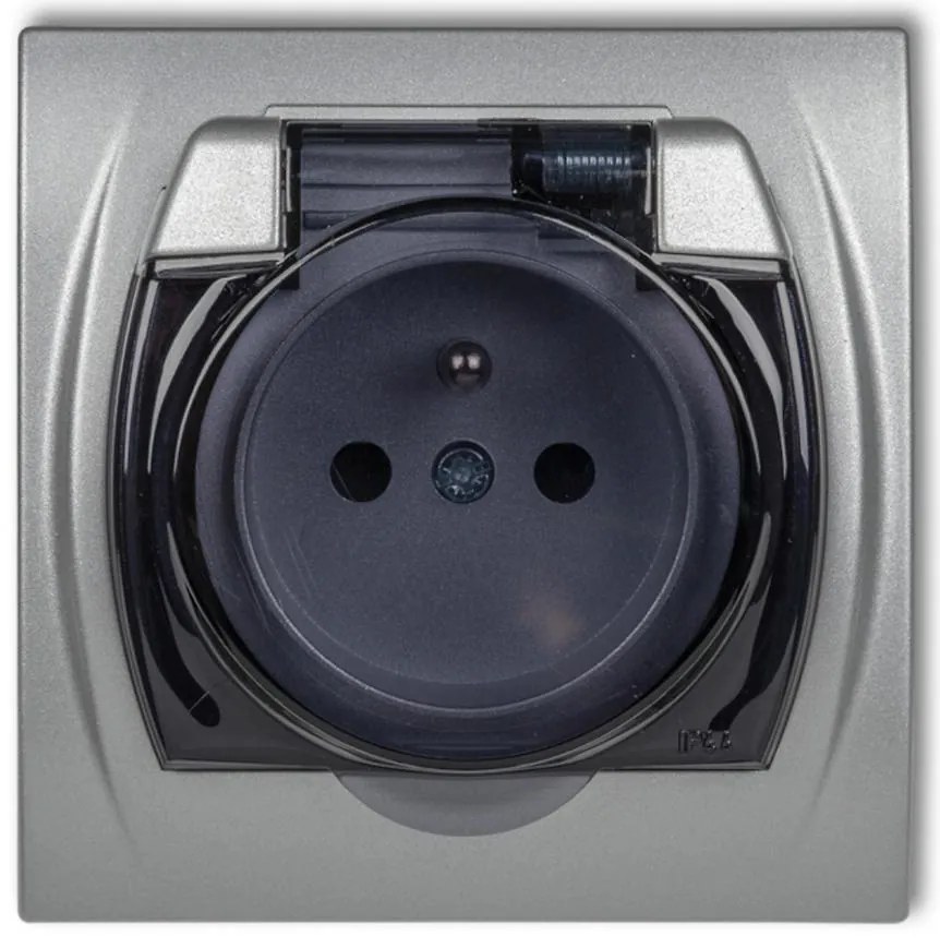 L 7LGPB-1ZD Zásuvka vodeodolná strieborná