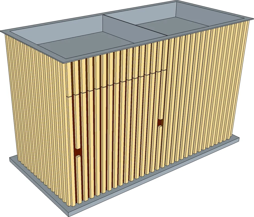 DESIGN FACTORY - Cyklobox de Luxe 3 – 4 bicykle, farba natur, (1,1 x 2,3 m), CYKL3-4 - domceknazahradu.sk