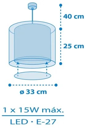 Dalber 41572T - Detský luster BABY TEDDY 1xE27/15W/230V modrá