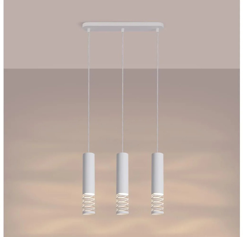 Sollux SL.1688 - Luster na lanku LAMI 3xGU10/10W/230V biela