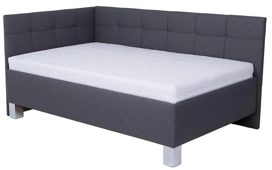 Čalúnená posteľ s úložným priestorom bez matraca MARIA PETITE 120x200 cm sivá