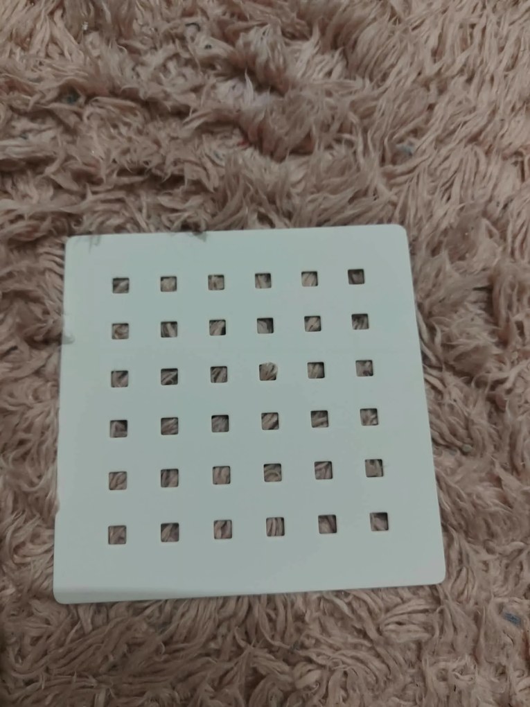 Erga Erga, kovová krytka na sprchovú vaničku 12,5x12,5cm, biela matná, ERG-V06-SMC-C01-WH
