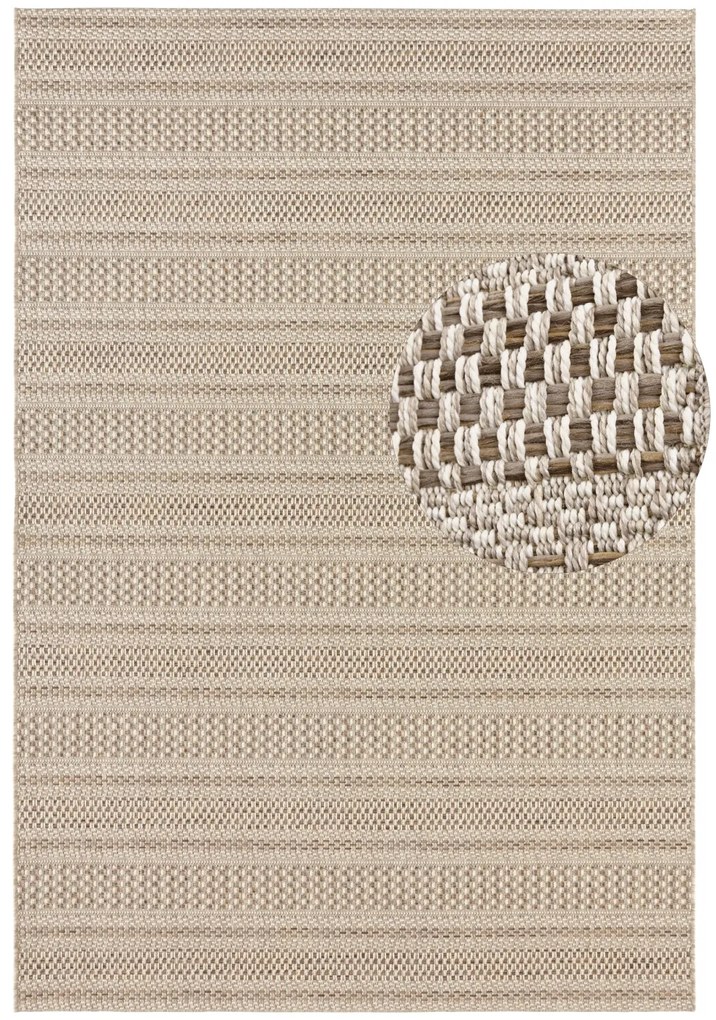 Kusový koberec Brave 103612 Natural Brown z kolekcie Elle – na von aj na doma, 160x230, béžová, chodba / predsieň, ELLE Decoration