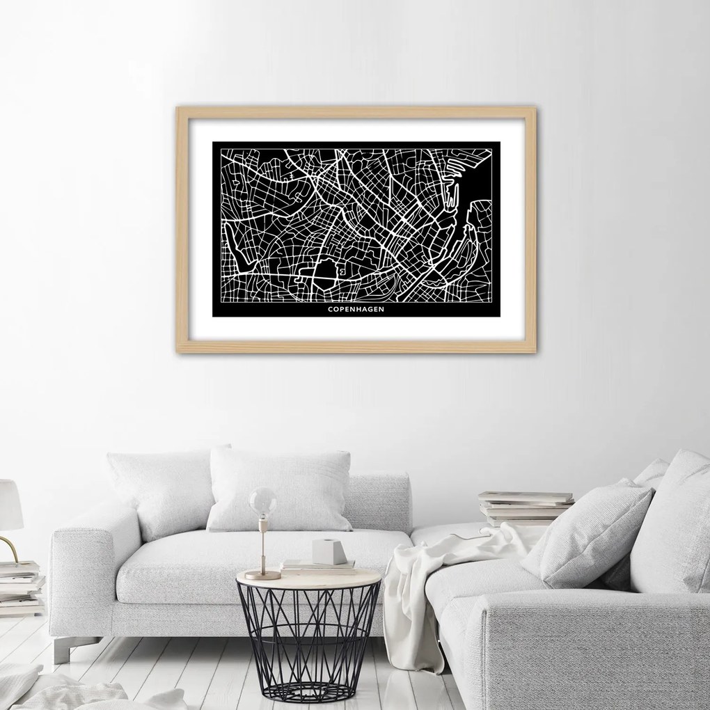 Gario Plagát Plán mesta Kodaň Farba rámu: Bez rámu, Rozmery: 60 x 40 cm