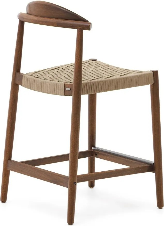 Hnedá drevená záhradná barová stolička Nina – Kave Home