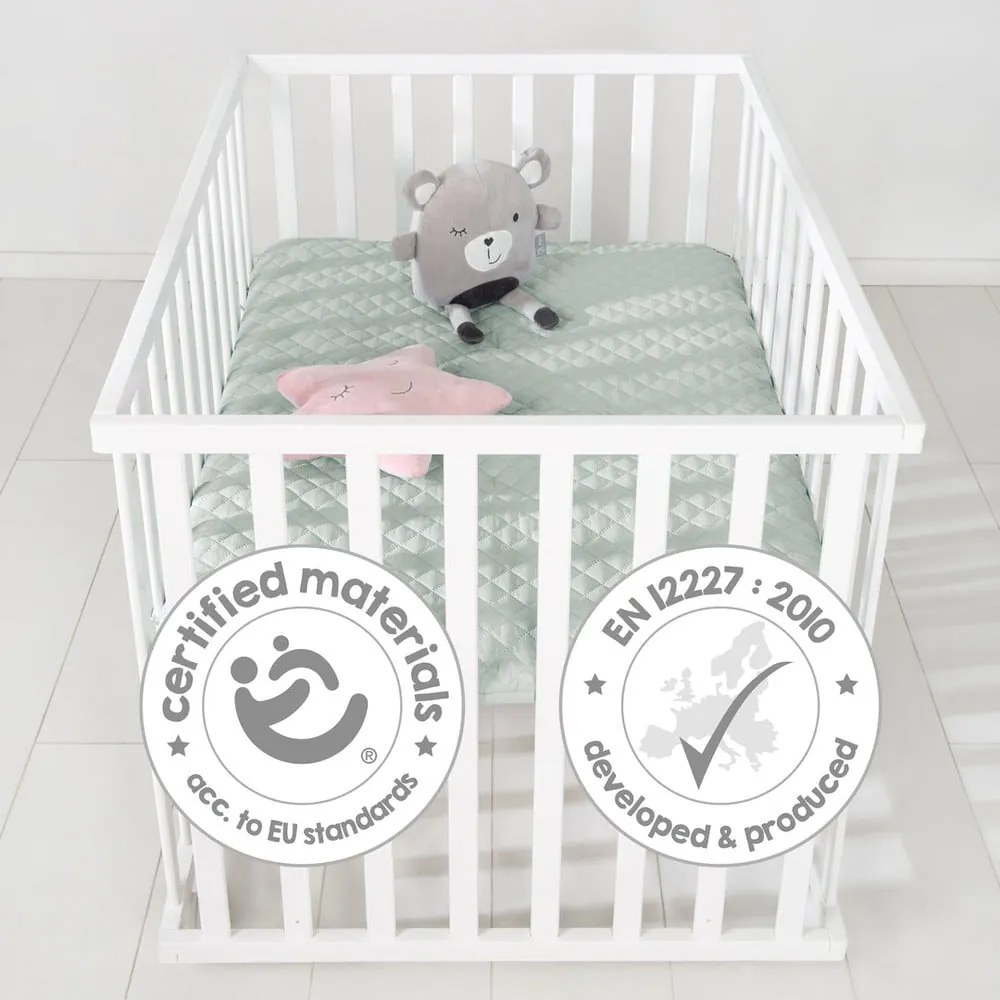 Biela detská ohrádka na kolieskach 100x75 cm Style – Roba