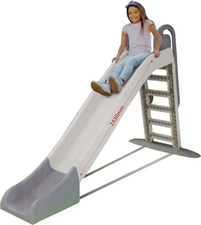 DOLONI Šmykľavka 243cm šedo-biela