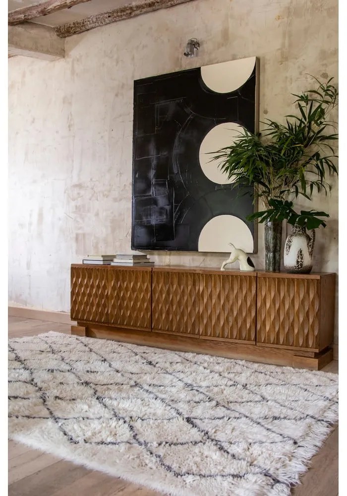 Krémový prateľný ručne tkaný vlnený koberec 140x200 cm Berber Soul – Lorena Canals