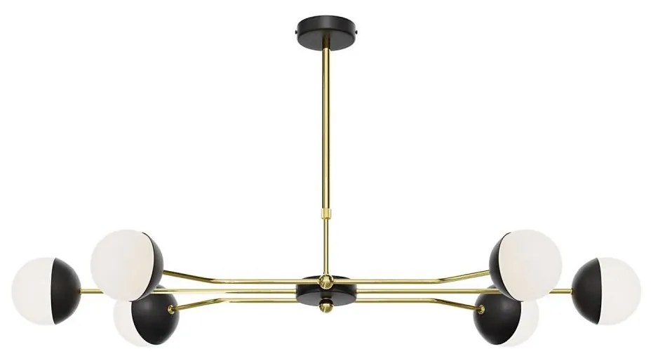 Jupiter 1981 - Luster na tyči TRENTO 6xG9/10W/230V čierna/zlatá