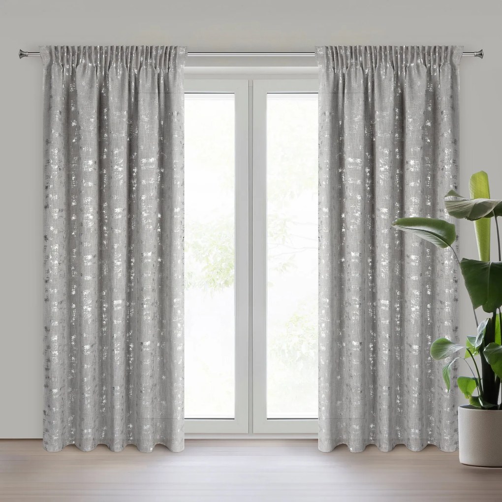 ZÁVES NA PÁSKE INES 140X270 CM STRIEBORNÁ