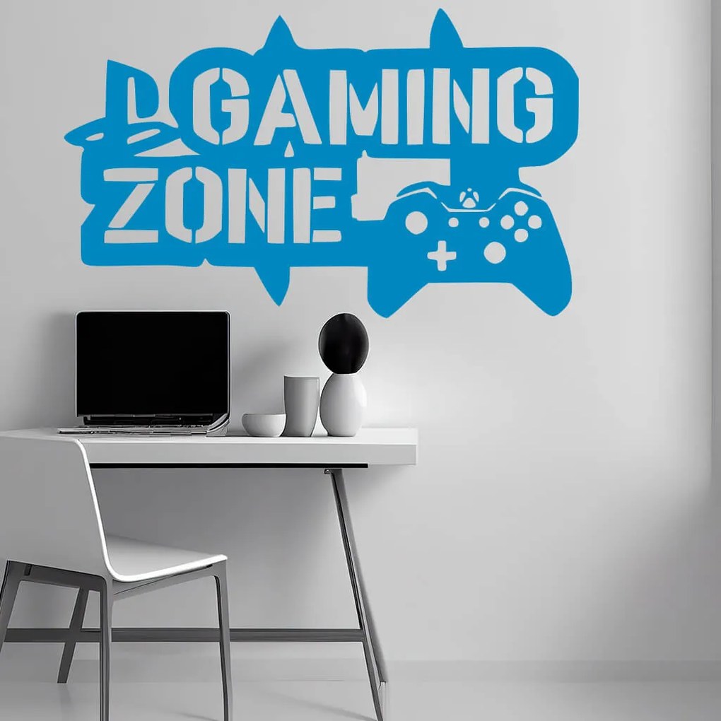 Veselá Stena Samolepka na stenu na stenu Gaming zone Farba: černá