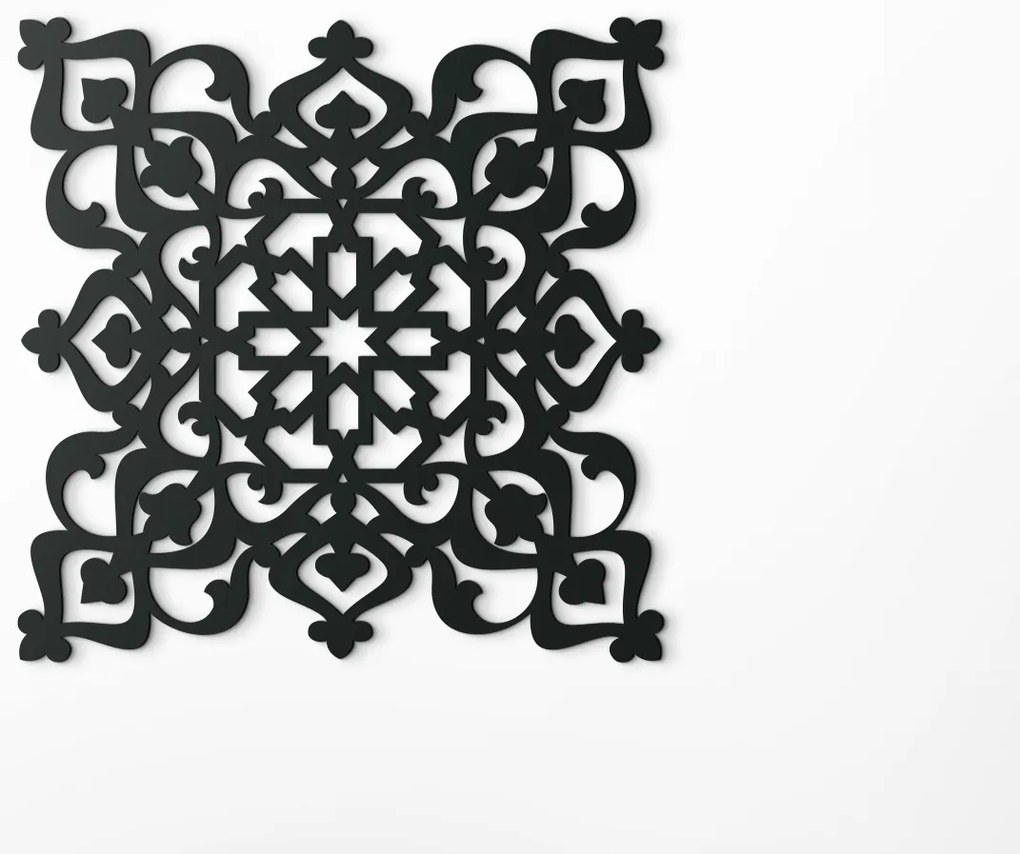 drevko Drevená mandala na stenu Harmónia Rozmer obrazu: 32,5 x 32,5 cm, Farba dekorácie: Čierna