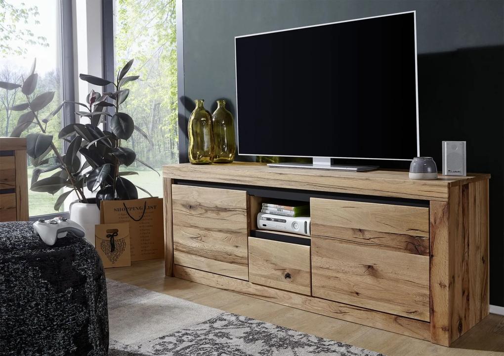 Bighome - VEVEY TV stolík 155x60 cm, prírodná, dub