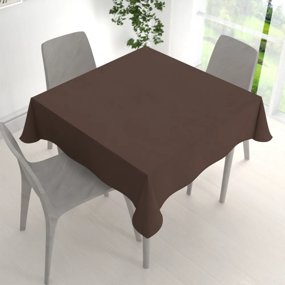 Biante Veľký dekoračný štvorcový obrus BKS-409 Čokoládovo hnedý 250x250 cm