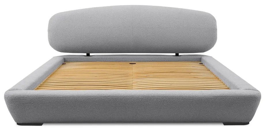 Sivá čalúnená dvojlôžková posteľ s roštom 140x200 cm Odette – Scandic