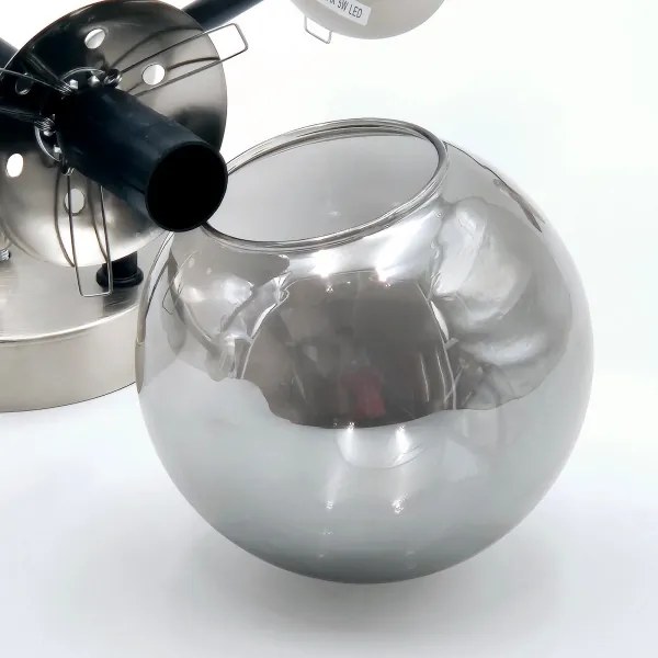 Prisadený luster MALENA 6xE14/5W/230V matný chróm/dymová