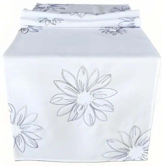 Obrus Sivý kvet 40x140 cm