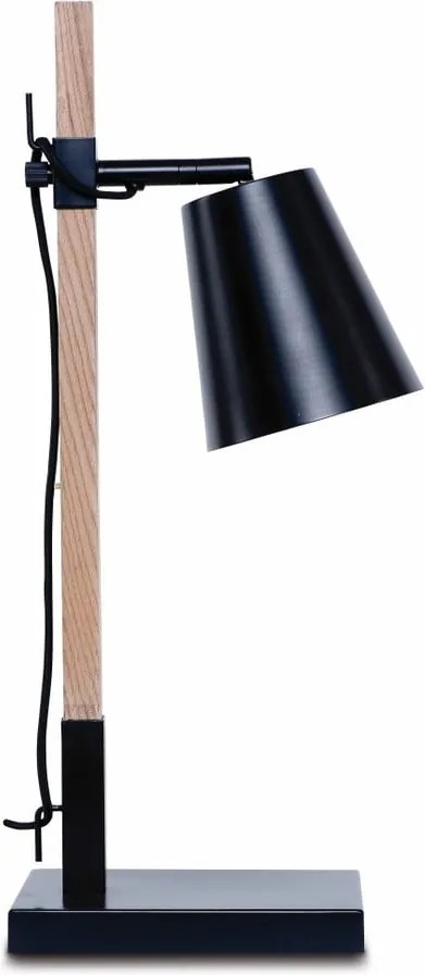 Čierna stolová lampa s konštrukciou z jaseňa Citylights Sydney