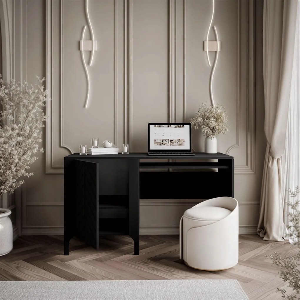 PISACÍ STÔL SALOME ČIERNY 135 cm