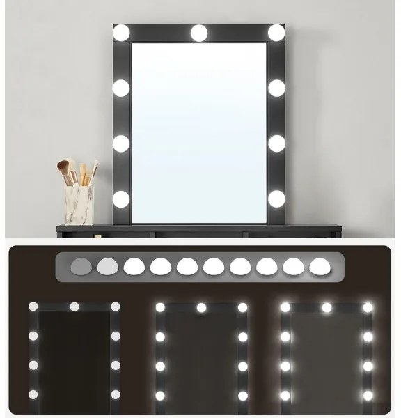 Toaletný stolík LADA čierny