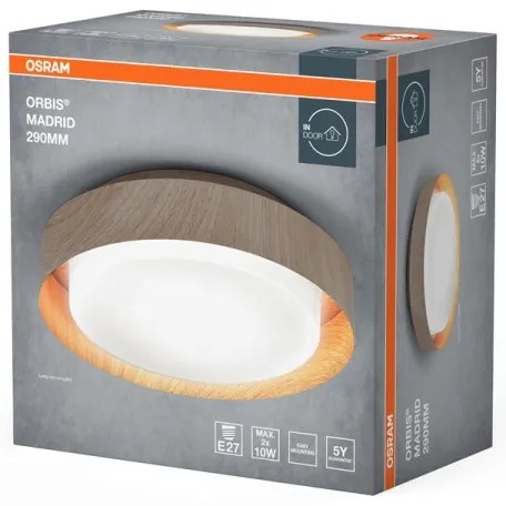 Osram - Stropné svietidlo ORBIS MADRID 2xE27/10W/230V pr. 29 cm drevený dekor
