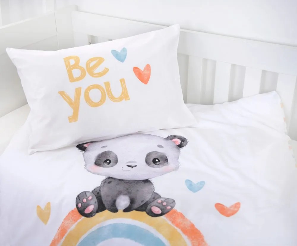 Herding Flanelové obliečky pre bábätká Rainbow Panda 100x135/40x60cm