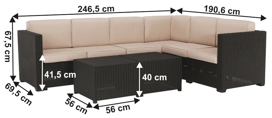 Záhradný set 3-dielny Rodda . Vlastná spoľahlivá doprava až k Vám domov. 1016100