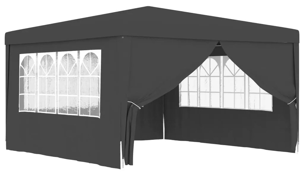 vidaXL Profesionálny párty stan+bočné steny 4x4 m, antracitový 90 g/m²