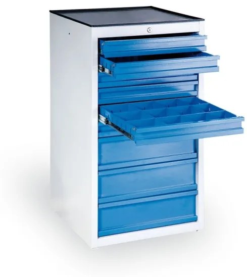 Prístavný dielenský zásuvkový kontajner na náradie GÜDE, 9 zásuviek, 1100 x 570 x 590 mm, modrá