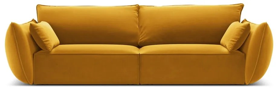 Zamatová pohovka v horčicovej farbe 208 cm Vanda – Mazzini Sofas