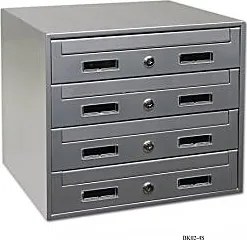 Hotová zostava oceľových schránok RICHTER BK02-4.S (STRIEBORNÁ), Richter strieborný