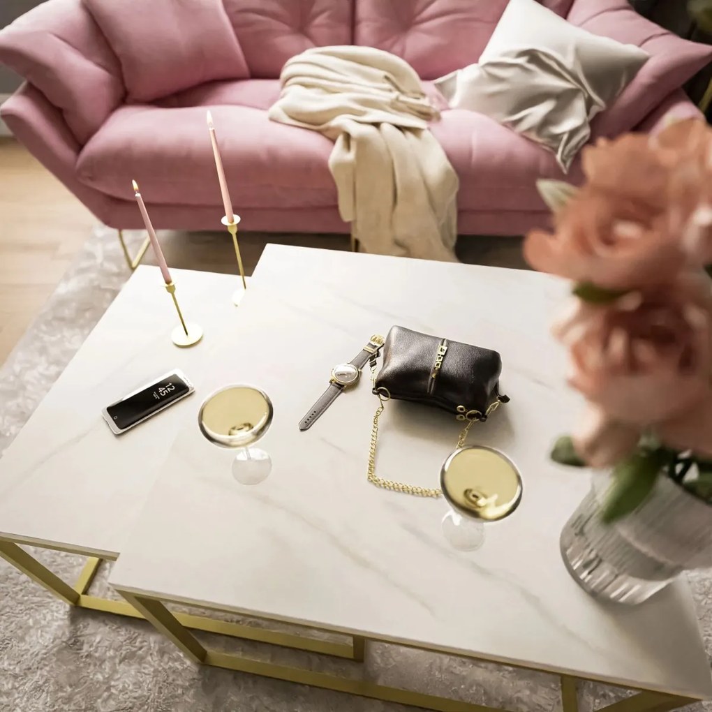 KONFERENČNÝ STOLÍK BELLA MRAMOR + ZLATÝ