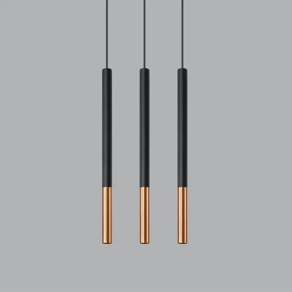 Luster na lanku MOSAIC 3xG9/12W/230V čierna/meď