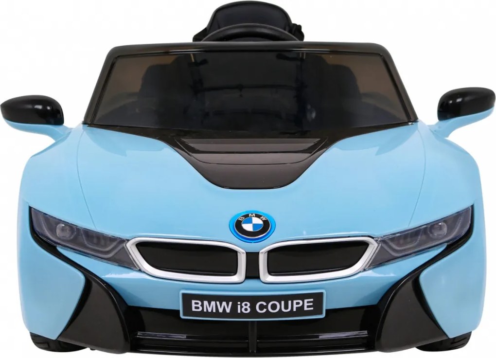 Ramiz BMW I8 Lift Battery Car Modrá + diaľkové ovládanie + pomalý štart + 3-bodové pásy + MP3 USB + LED