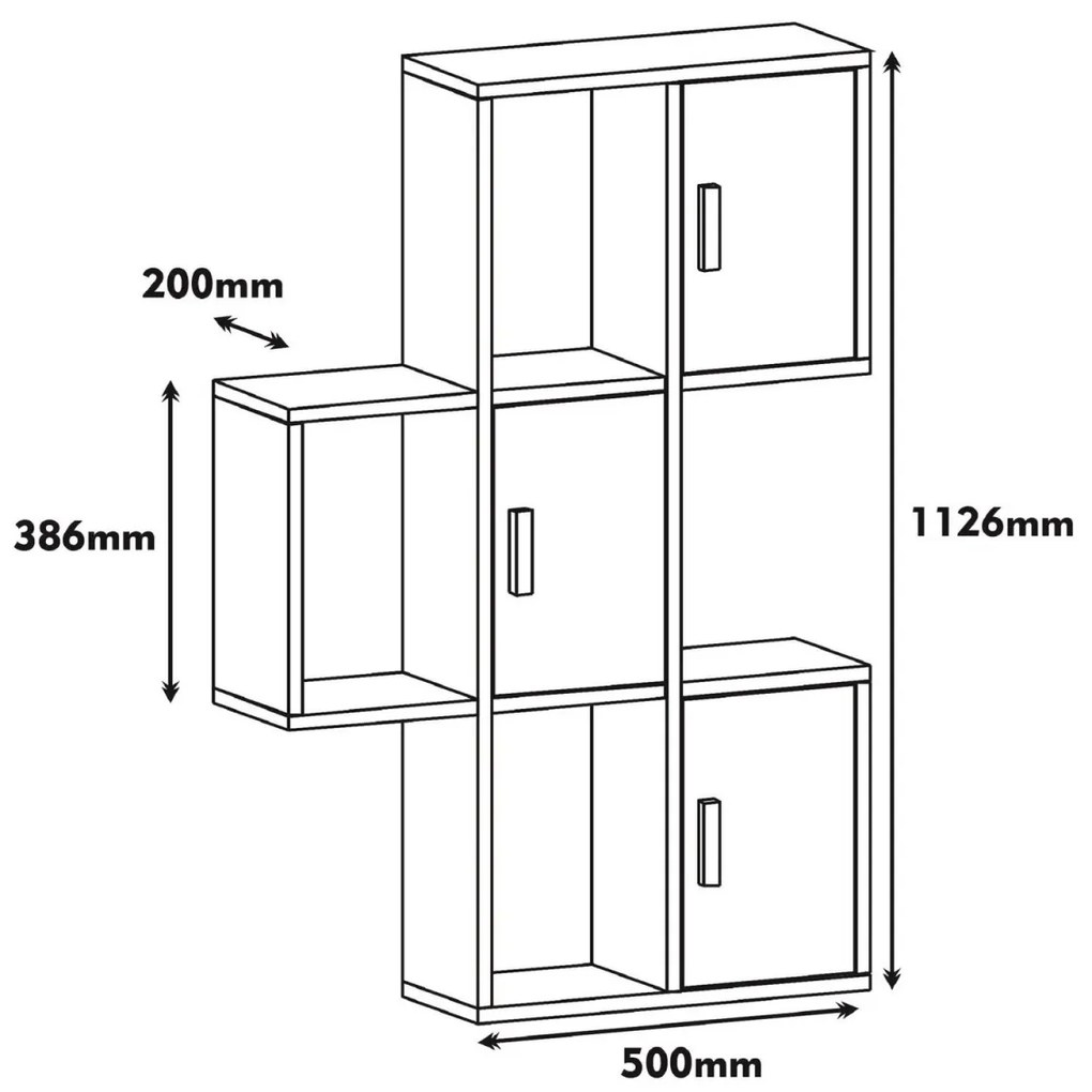 Nástenná polica FLORA 50 cm dub jantárový/krémová