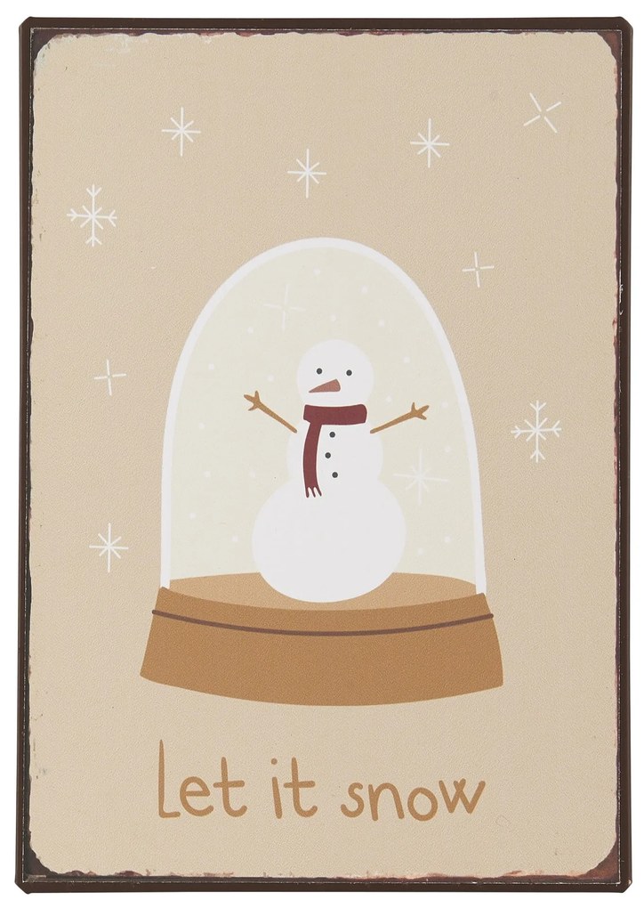 Ib Laursen Dekoratívna plechová ceduľka Let it Snow