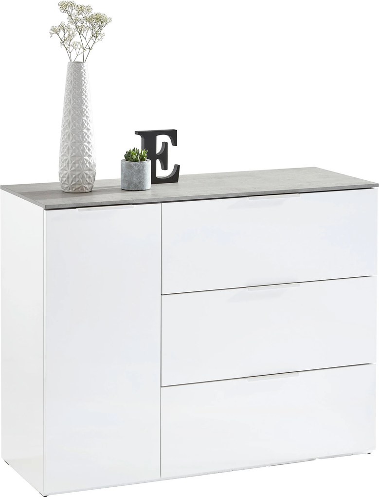 XXXLutz KOMODA, sivá, biela, 120,1/93,50/45 cm Carryhome - Komody - 002593007902