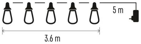 LED Vonkajšia dekoračná reťaz 16xLED 8,6m IP44 studená biela