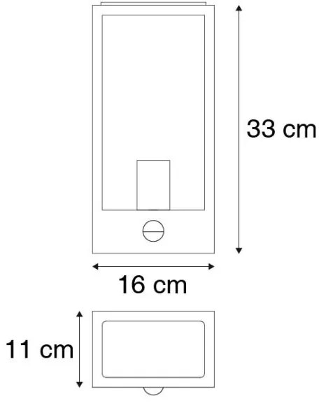 Vonkajšia nástenná lampa tmavozelená s pohybovým senzorom IP44 - Rotterdam