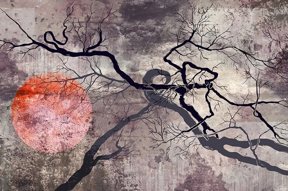 Samolepiaca tapeta surrealistické stromy - 225x150