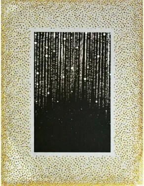 Fotorámik sklenený 10x15 cm, zlaté trblietavé bodky%