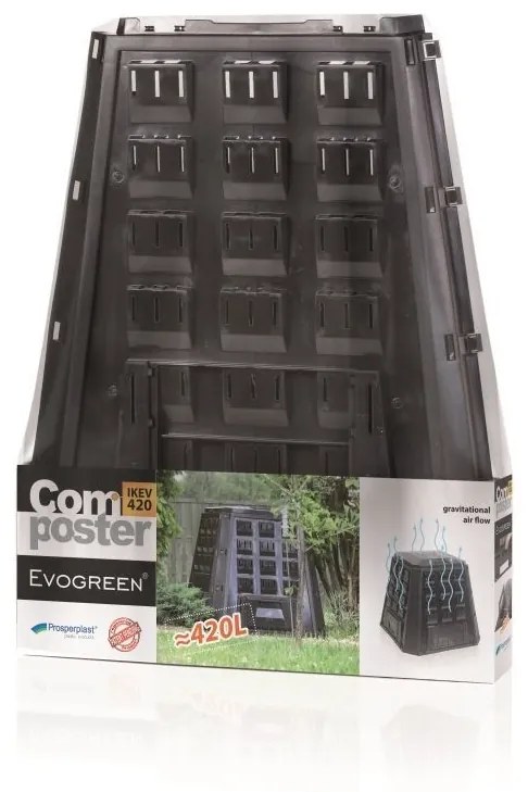 Kompostér, 420 l, čierna